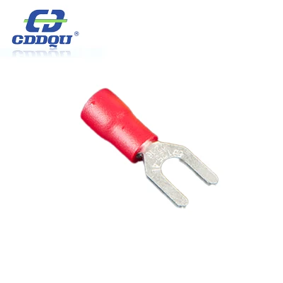 50x #8 Terminal de horquilla roja 22-16 conector eléctrico de cable AWG Extremo de horquilla crimpado