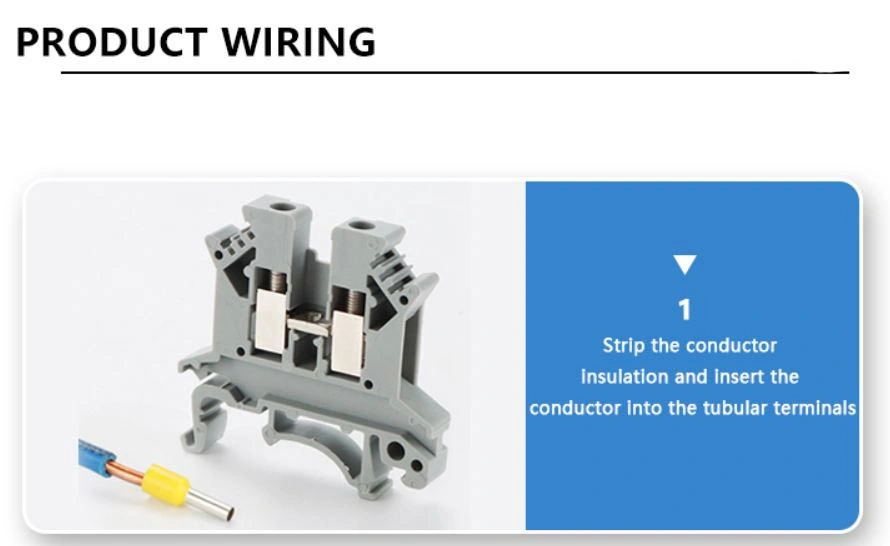 Screw Connect Clamp Wire Distribution Terminal Block on DIN Rail Mount Copper Busbar Through Panel Terminal Strip Block