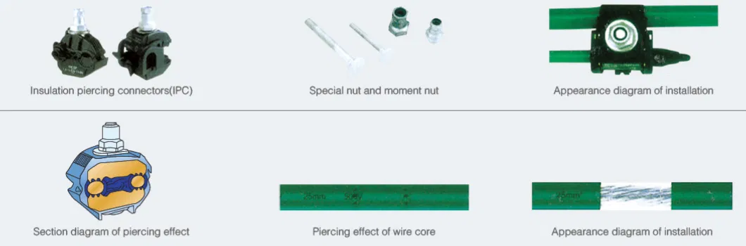 Low Voltage Electric Ipc Insulation Piercing Tap Connector for ABC Cable