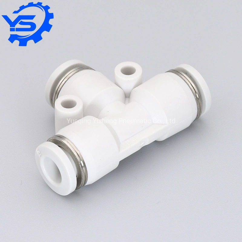 PE-08 White Color Plastic Pneumatic Fittings Push Straight Connector Terminal Fitting