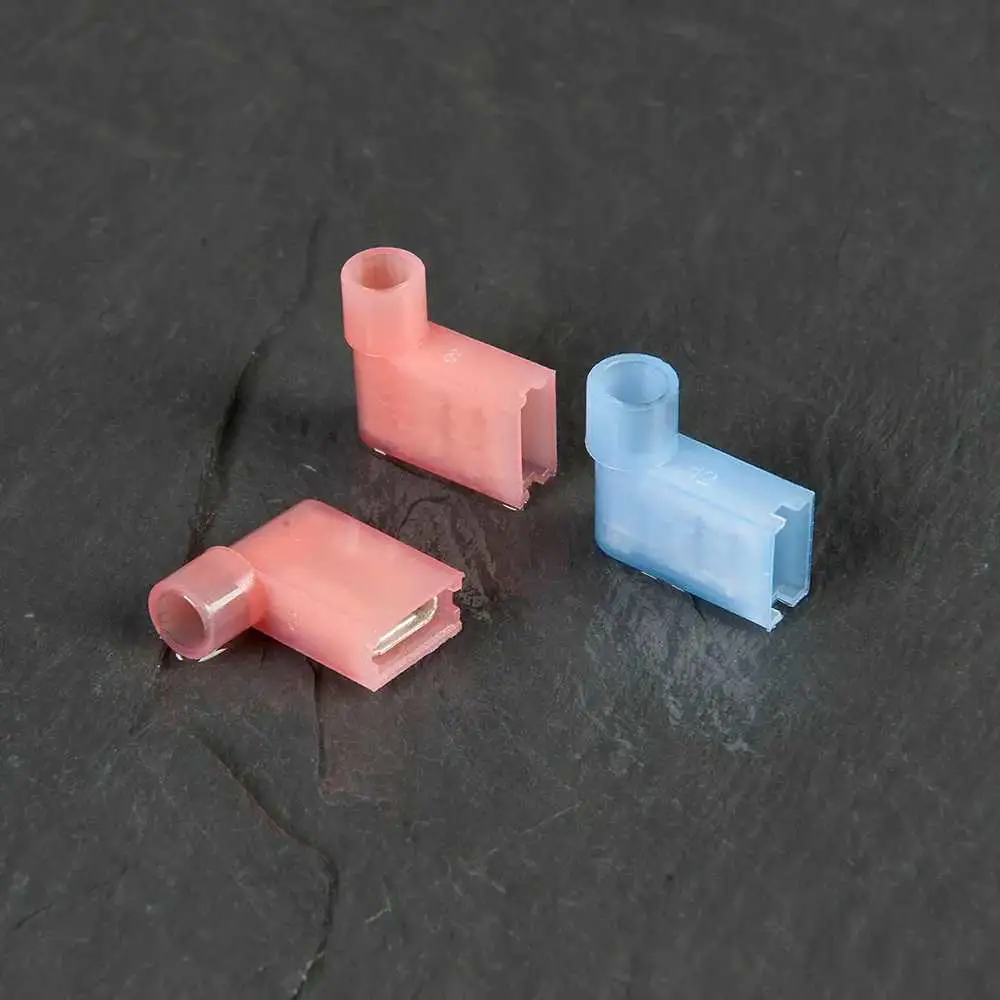 90 Degree Right Angle Nylon Spade Female Connector Fully Insulated Quick Disconnects Electrical Flag Terminals