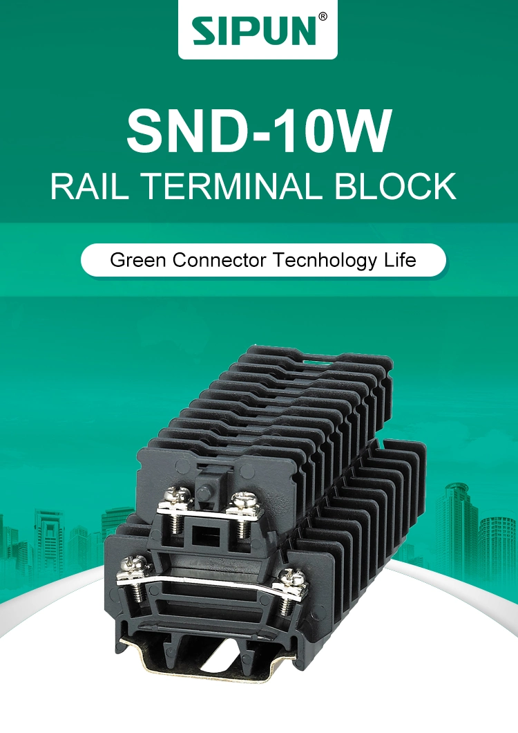 DIN Rail Double Level Terminal Block for Ring Connector AWG22-16