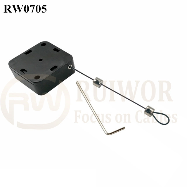 RW0705 Square Retractable Cable Plus Adjustalbe Lasso Loop End by Small Lock and Allen Key