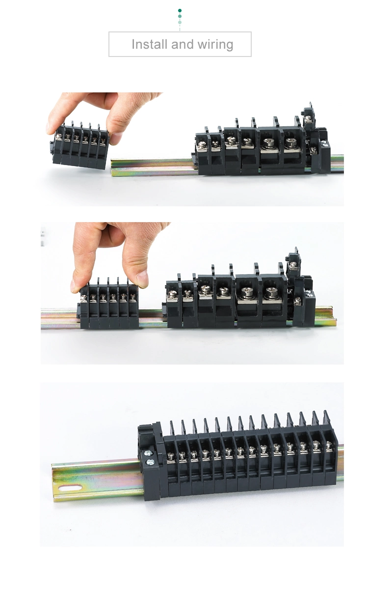 DIN Rail Double Level Terminal Block for Ring Connector AWG22-16