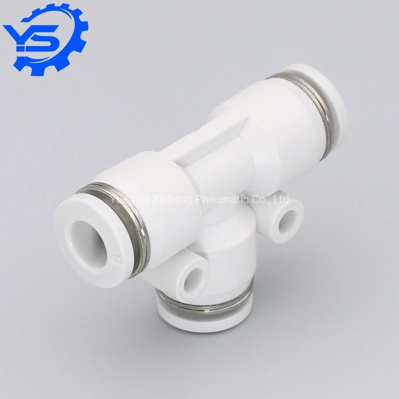 PE-08 White Color Plastic Pneumatic Fittings Push Straight Connector Terminal Fitting