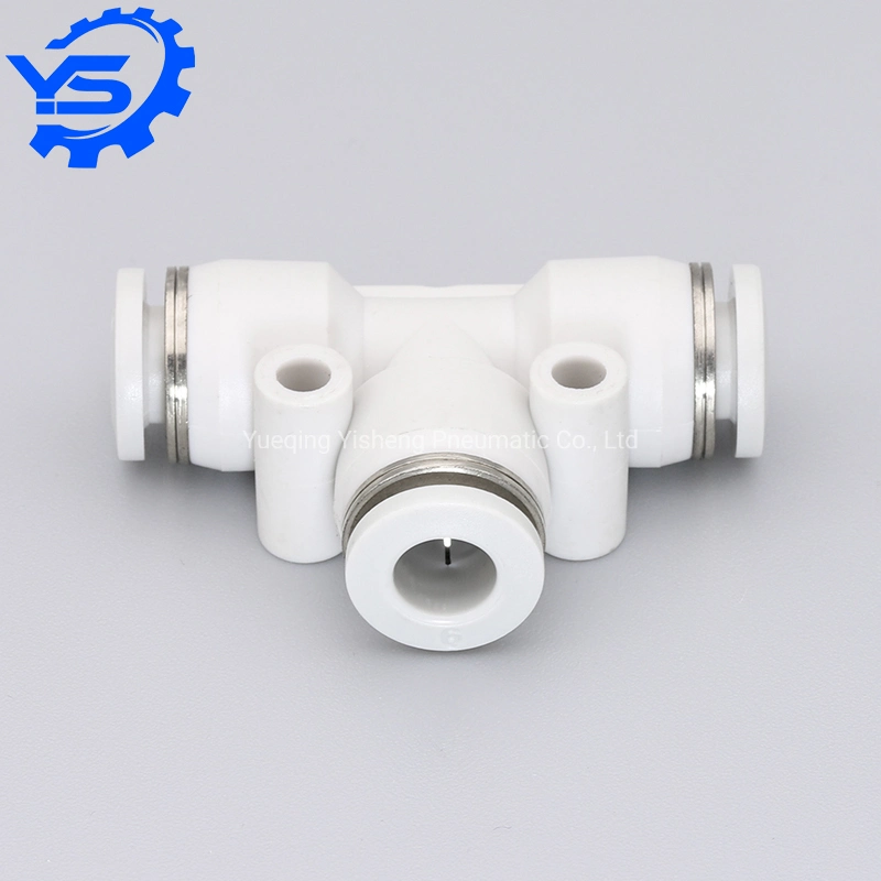 PE-08 White Color Plastic Pneumatic Fittings Push Straight Connector Terminal Fitting