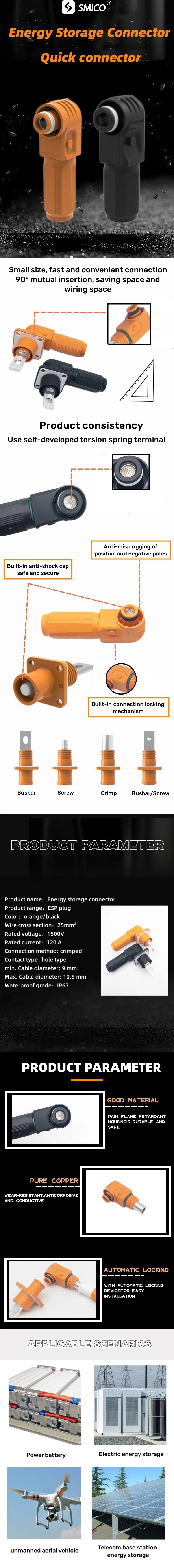 Energy Storage Power Connector Battery Screw Type Terminals