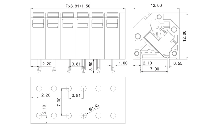 Pitch 3.50mm PCB Terminal Block Cable Connector