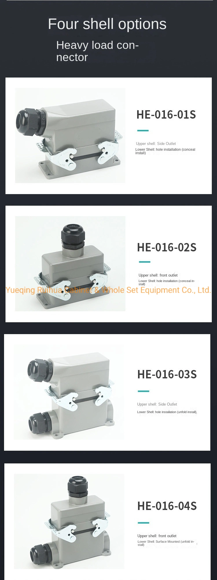 Hdc-He-016 16pins 10pin 24 Pin 6 Pin Industrial Heavy Duty Cable Connector