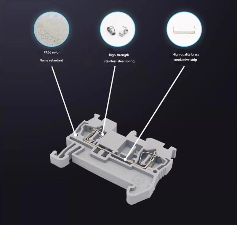 4mm Guide Rail Combination Self-Locking Spring Terminal Sttb24 Double-Layer Wiring Block