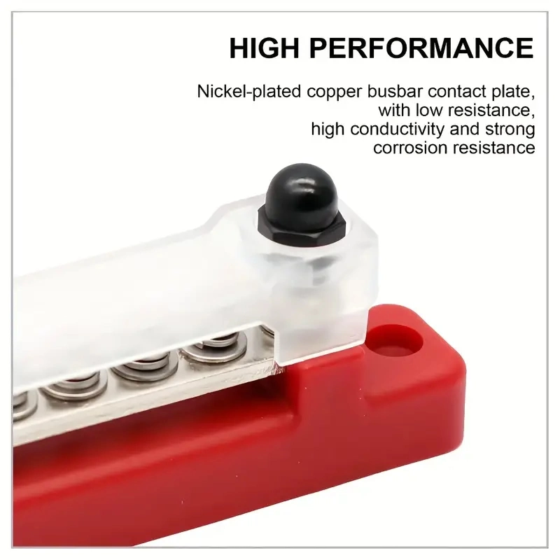 Bus Bar Block 48V 150A Terminals Power Ground Distribution for Car Boat Marine Power Distribution with Ring Terminals