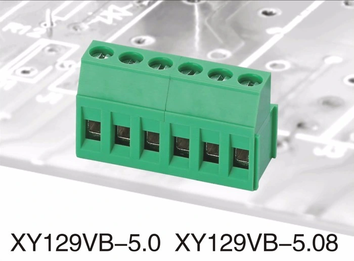 PCB Screw Type Terminal Block (XY129V-B) 5.0mm/5.08mm Green Connector Block