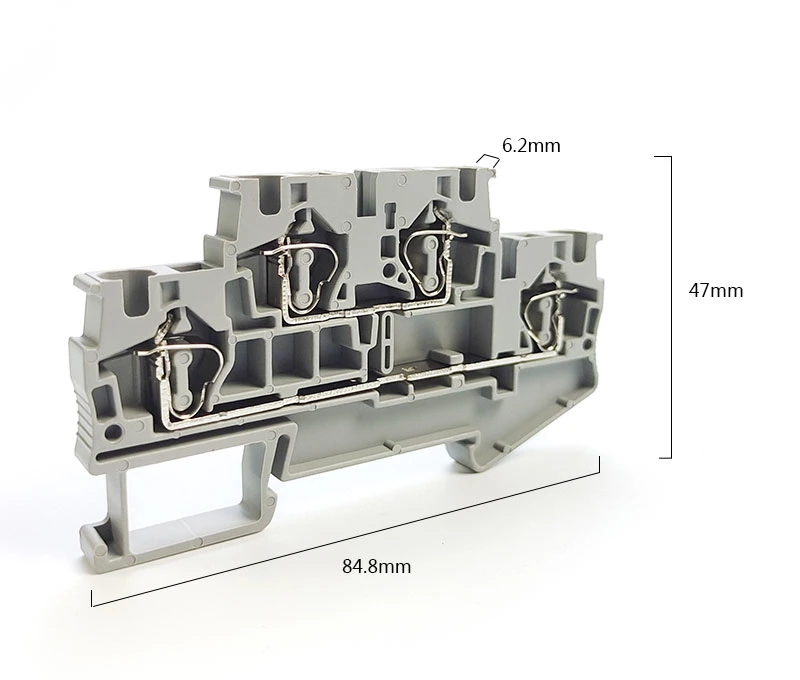 4mm Guide Rail Combination Self-Locking Spring Terminal Sttb24 Double-Layer Wiring Block