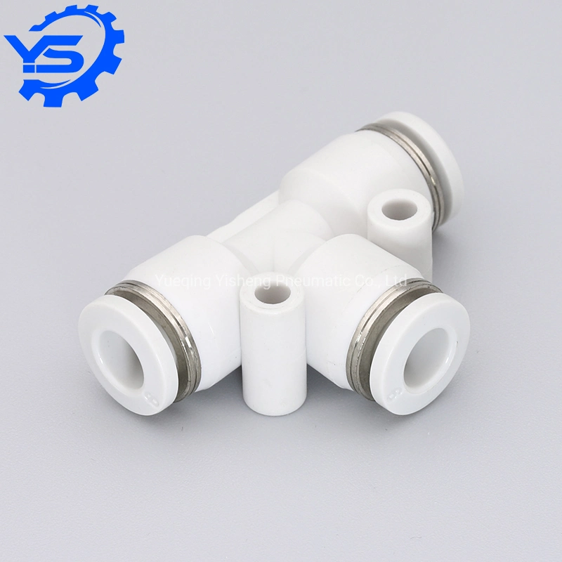 PE-08 White Color Plastic Pneumatic Fittings Push Straight Connector Terminal Fitting