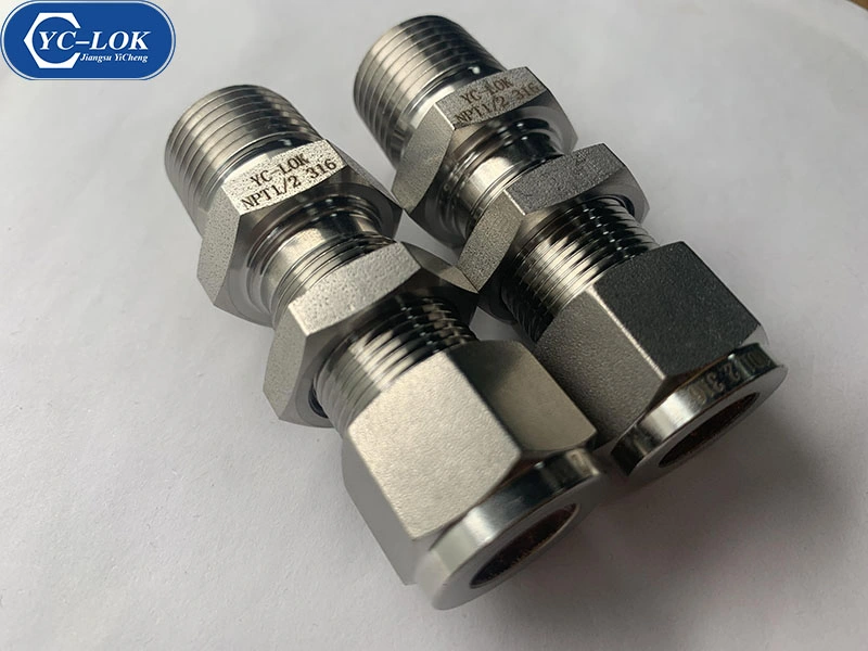 Bcm Stainless Steel 316 304 Bulkhead Male Connectors with Cutting Rings