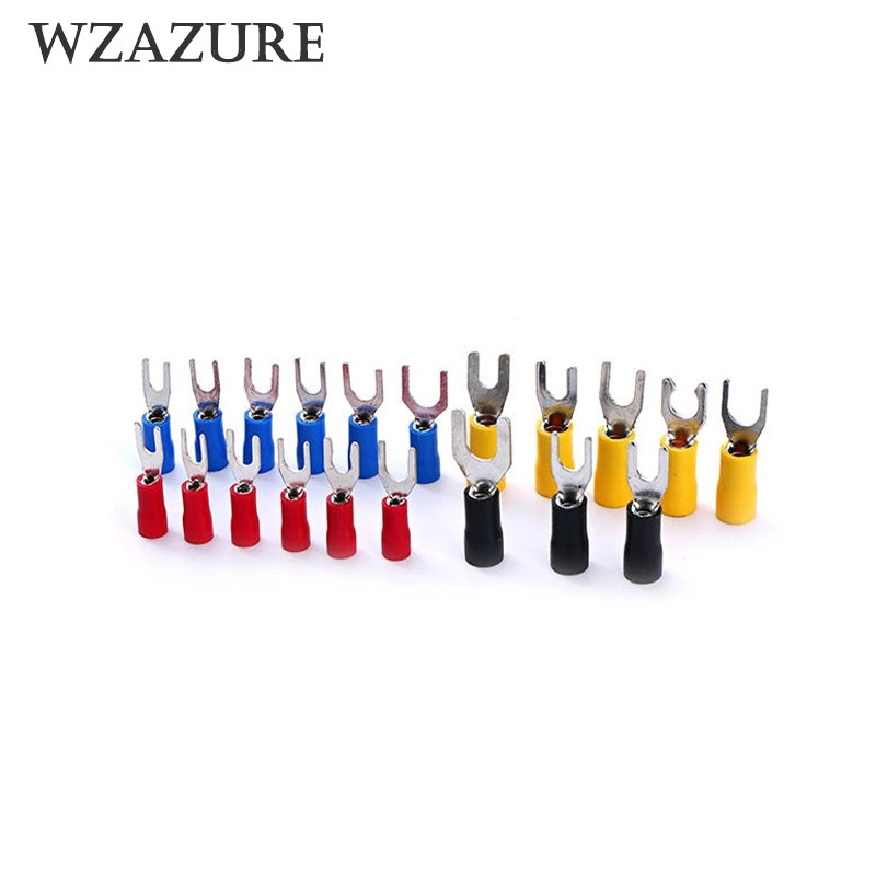 U Type Spade Electrical Crimp Insulated Terminal Bullet Connector 20A Fork Pre-Insulated Cable Block Lug Ring End