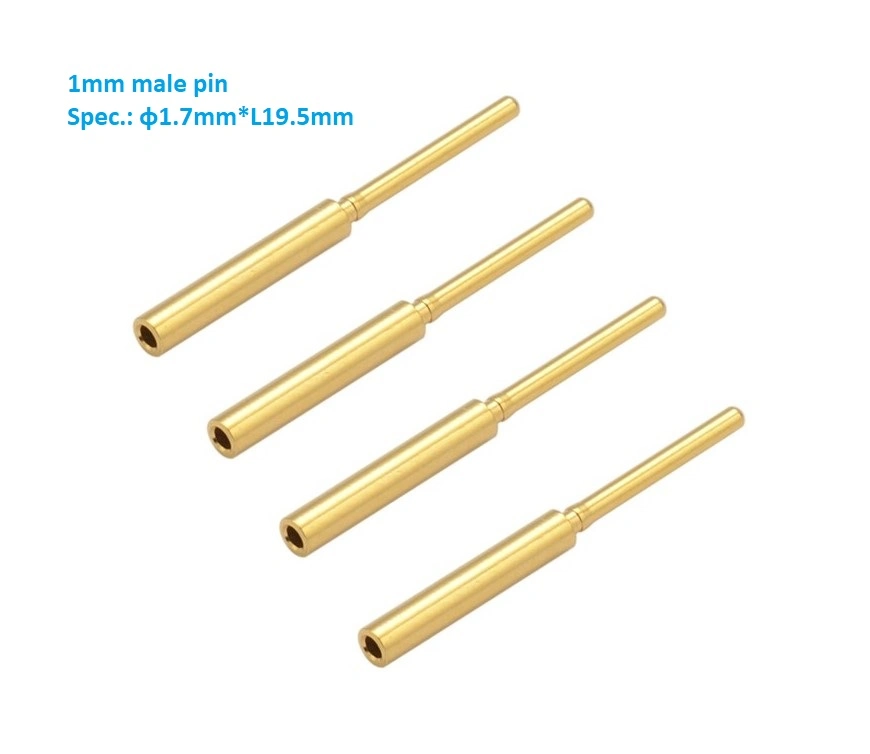 Custom Male Pin Connector Straight Copper Gold Plated Solder Wire Male Terminal for Motor