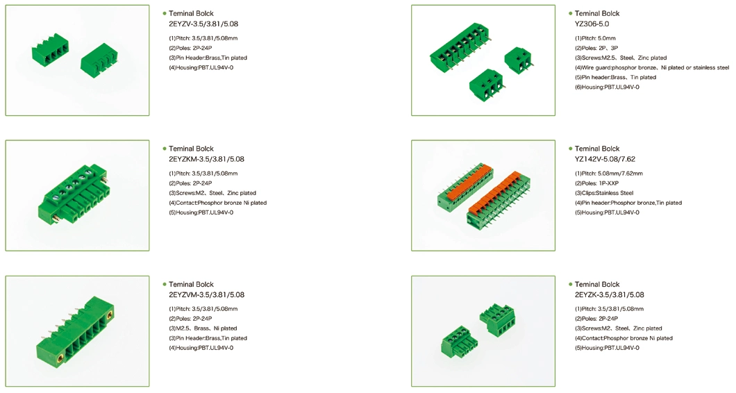 2.54/5.08 PCB Brass Screw Terminal Block