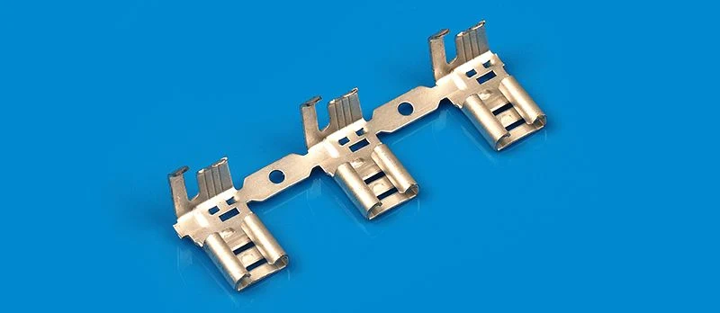 Brass Terminal 187 Flag Terminal Connectors Self-Locking Insert Spring Crimp Terminal