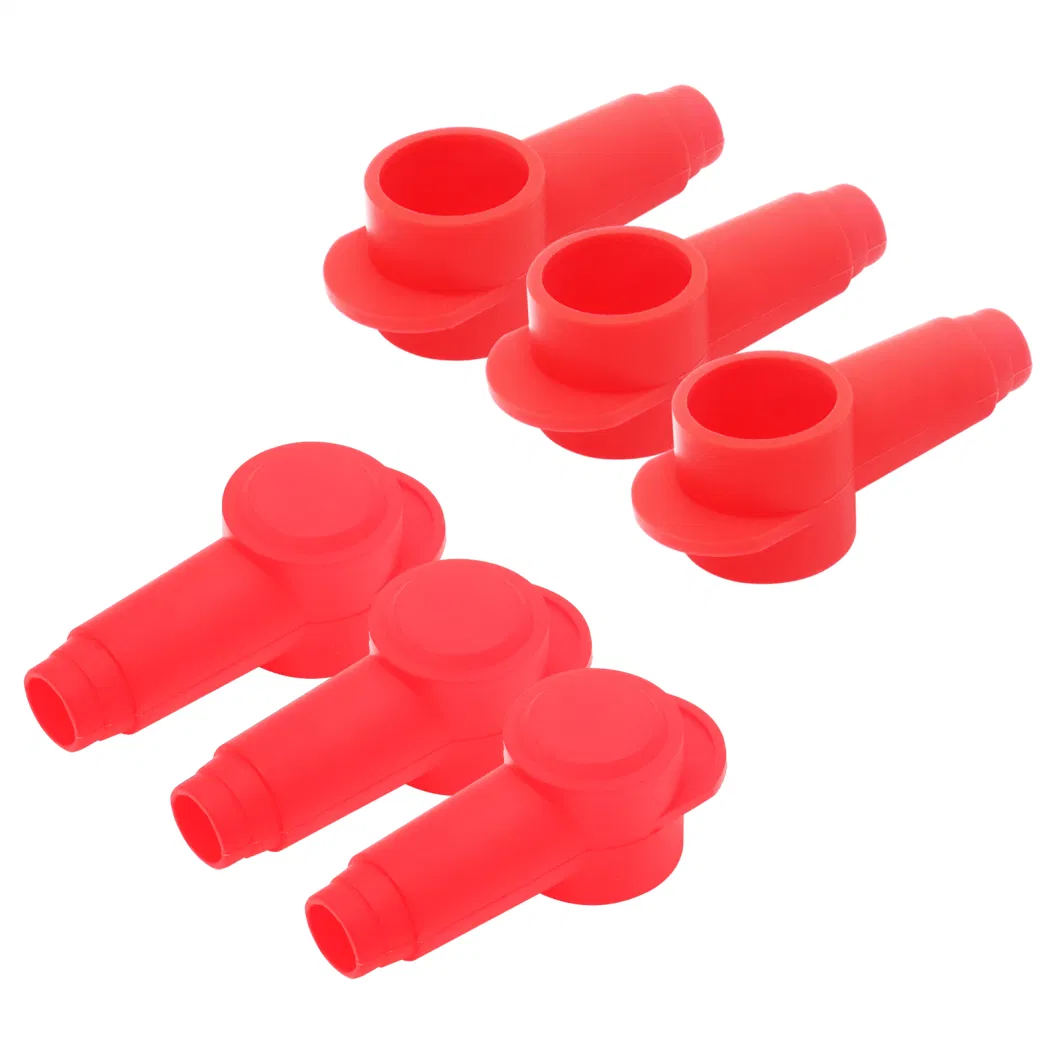 Edge Stc20-6r 6 Pack Silicone Terminal Covers for Alternator Battery Stud and Power Junction Blocks, Fits 2/0AWG to 3/0AWG Wire, 6PCS Red