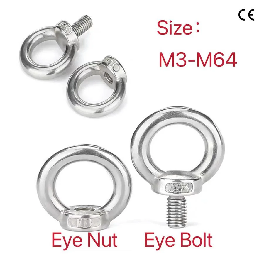 M6 M8 DIN 580 C15 Lifting Eye Nuts / Screw Ring Hook Eye Bolts for Roof Rack