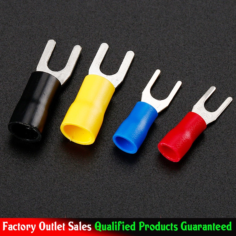 Sv1.25-5.5 Fork Type Battery Cable Terminal Connector Insulated Spade Terminal Lugs Battery Terminal Connectors