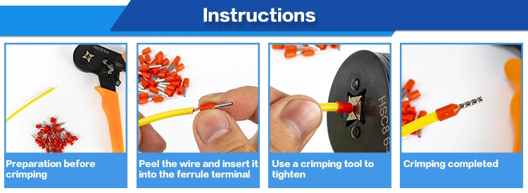 E7508 Brass Wire Ferrule Insulated Cord End Terminals Insulation Copper Tube Pre-Insulating Eyelet Crimp Cable Terminal