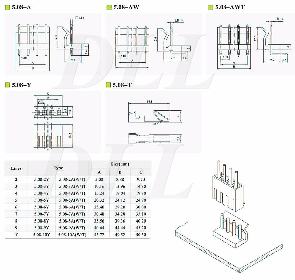 ATX / EPS Molex 5.08mm Computer Power Connector 4p D Type Male and Female Plastic Shell + Terminals Connector