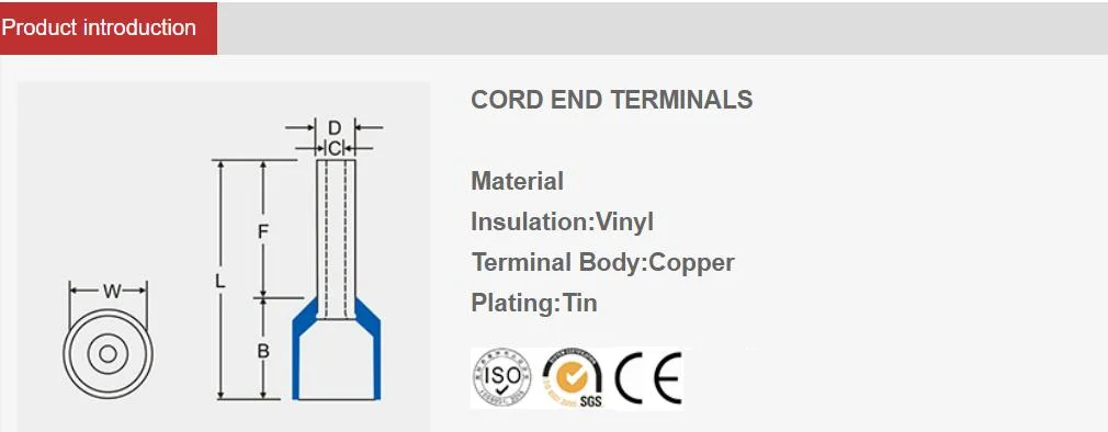 Terminal, Insulated Terminal, Crimp Terminal, Copper Tube Terminal, Cord End Terminal, Insulated Crimp Terminals, Copper Tube Cord End Terminals, Fast Connect