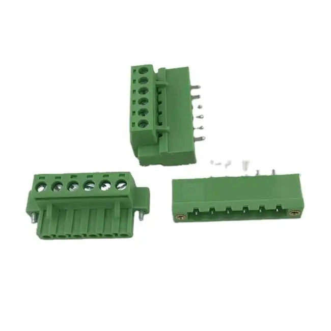 3.81mm Curved Straight Pin Socket PCB Plug-in Terminal Block 2/3/4/5/6/7/8/9/10/12/14/16p Screwless Terminal Block