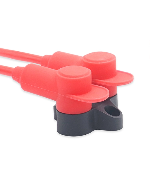 Edge Stc40-4 4 Pack Silicone Terminal Covers for Alternator Battery Stud and Power Junction Blocks, Fits 3/0AWG to 4/0AWG Wire, 2 Red and 2 Black Pairs