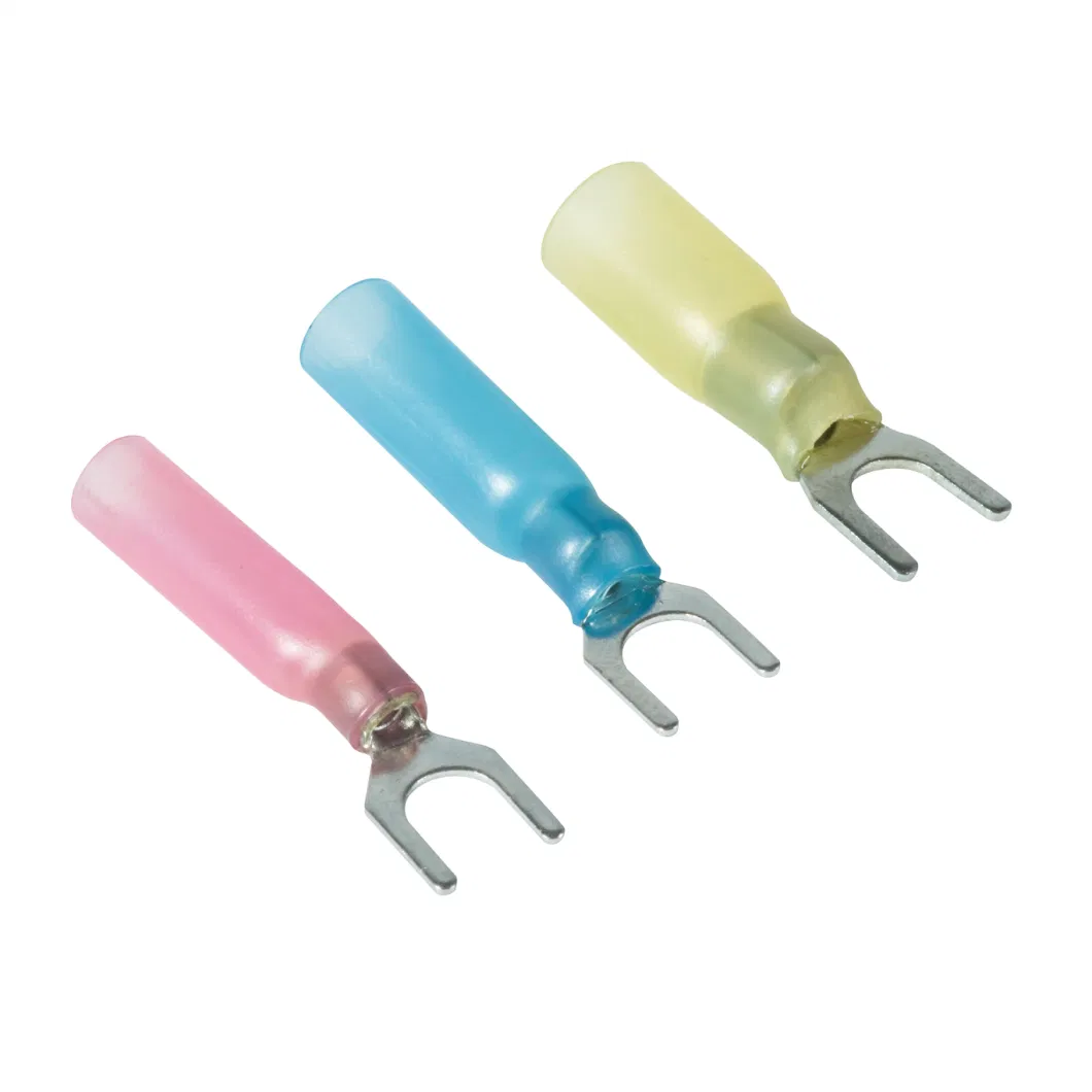 Red Blue Yellow Heat Shrink Waterproof Spade Fork Terminals