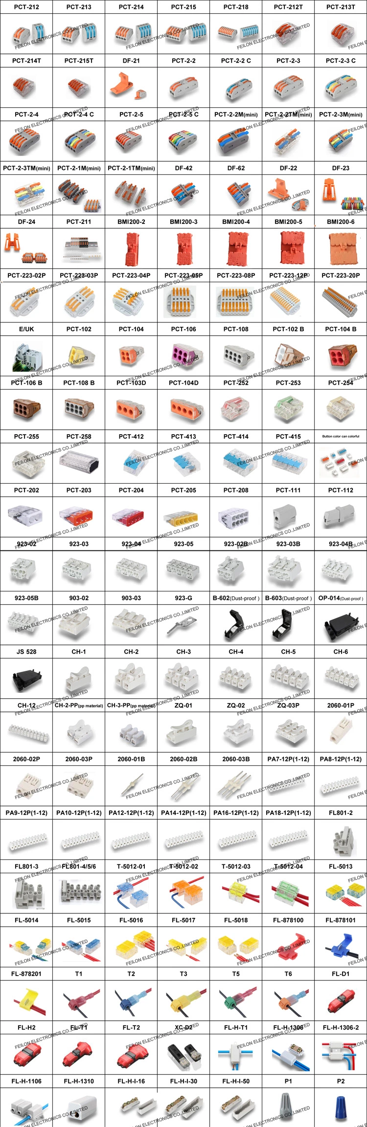 Zq-1 Terminal Connector Bilateral Pressing Self-Locking Terminal Block One Input and Two Output Terminal Block Connector Splitter Feed Through Terminal Block