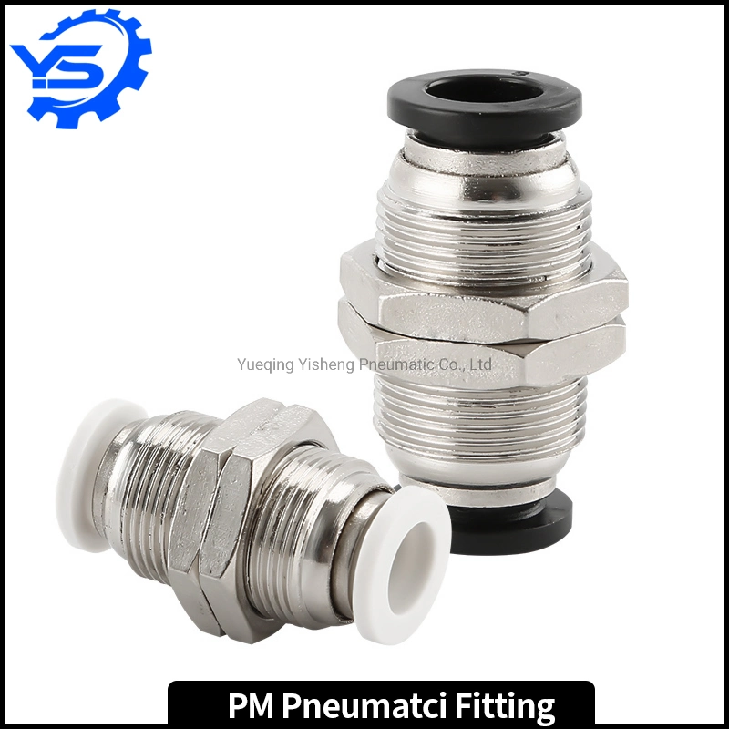 PE-08 White Color Plastic Pneumatic Fittings Push Straight Connector Terminal Fitting