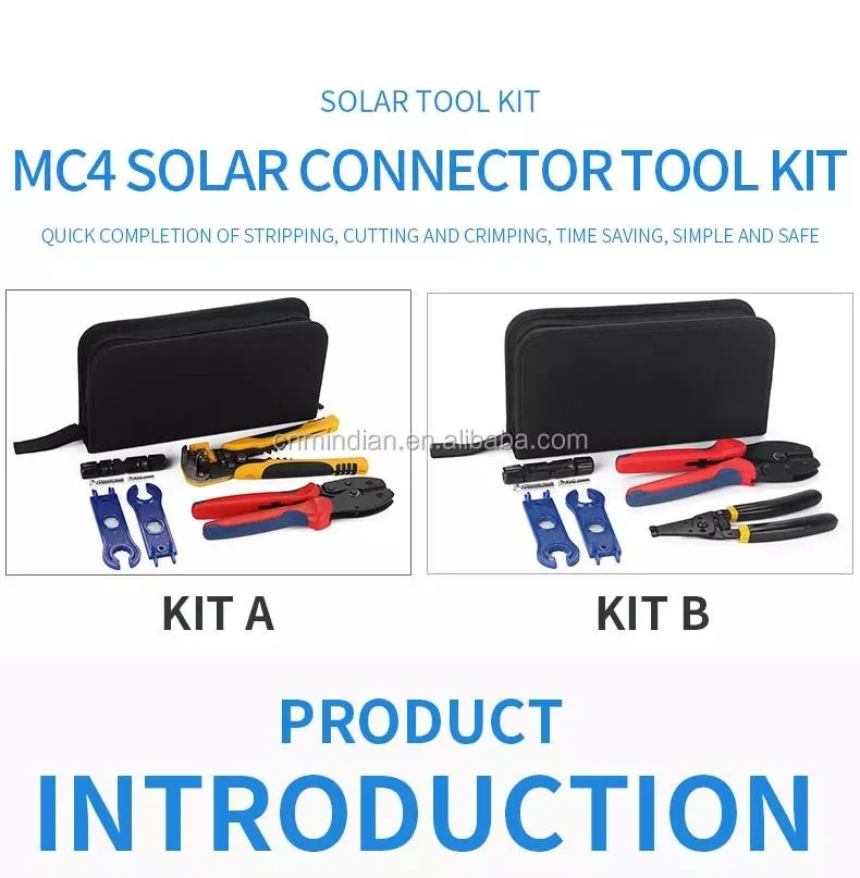 Solar Crimping Pliers Tools Kit for Cable Electrical Connectors Solar Panel PV Cable Male Female Connectors Terminal Sets