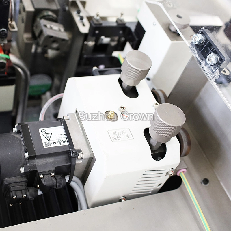 Wire Double-Ended Terminal Crimping Machine 2 Heads Wire Cut Strip Terminal Connecter Crimp Machine Long Wire Transfer Belt Vibrating Bowl Feed Loose Terminal