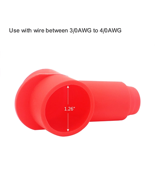 Edge Stc40-4 4 Pack Silicone Terminal Covers for Alternator Battery Stud and Power Junction Blocks, Fits 3/0AWG to 4/0AWG Wire, 2 Red and 2 Black Pairs