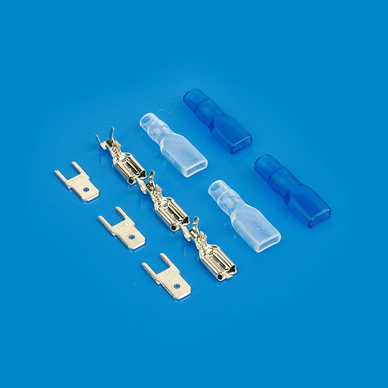 Brass Terminal 187 Flag Terminal Connectors Self-Locking Insert Spring Crimp Terminal