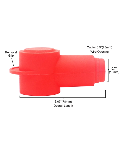 Edge Stc40-4 4 Pack Silicone Terminal Covers for Alternator Battery Stud and Power Junction Blocks, Fits 3/0AWG to 4/0AWG Wire, 2 Red and 2 Black Pairs