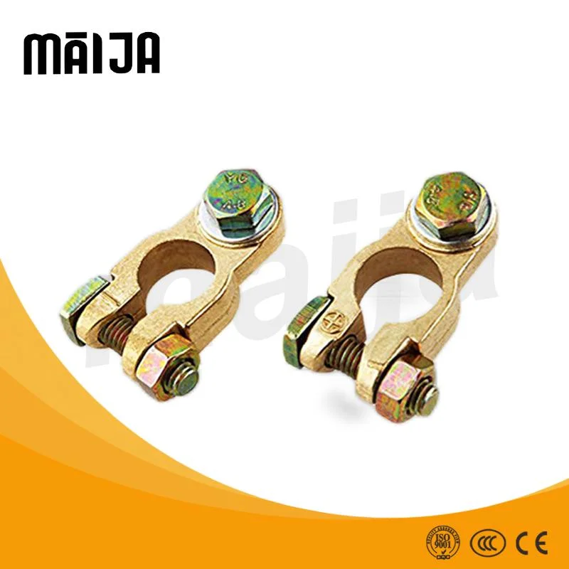 Factory Directly Supply Brass Plated Tin Iron Screw Material Positive &amp; Negative Gender Car Battery Terminals