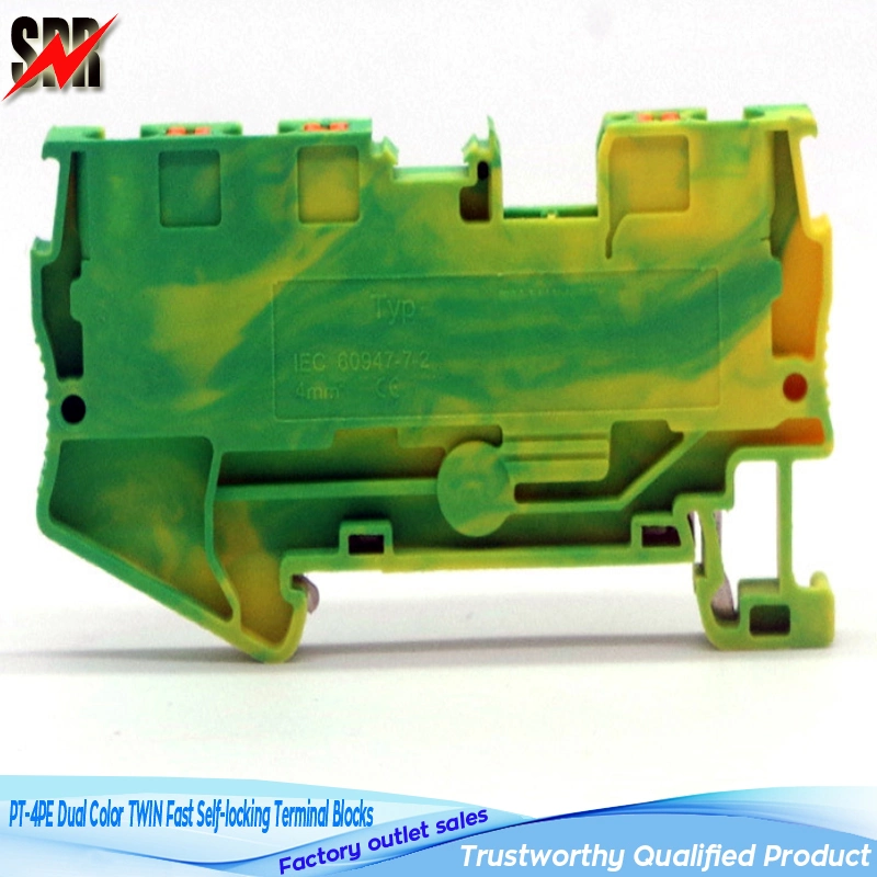 PT-4PE Dual Color Twin Fast Self-Locking Terminal Blocks