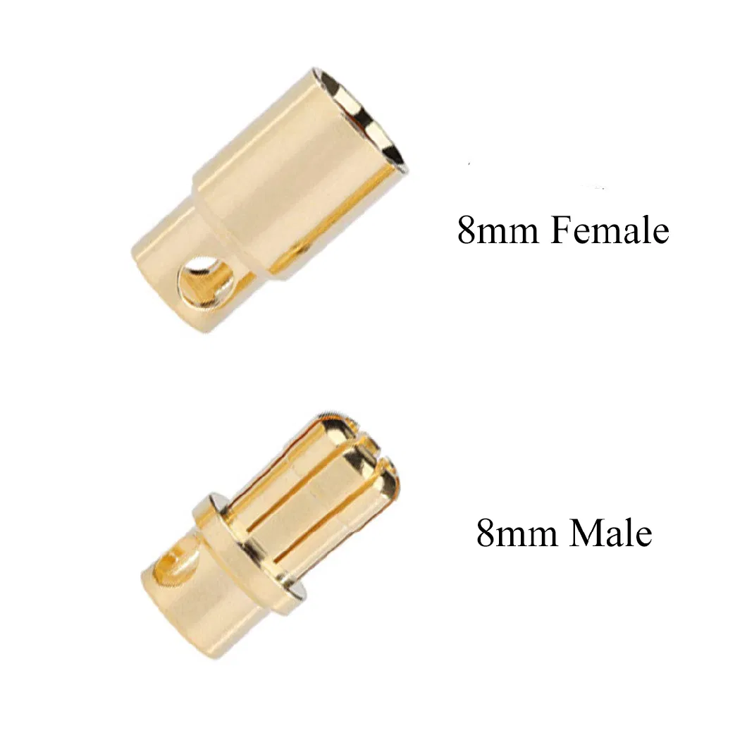 8.0mm Gold Plated Male and Female Bullet Banana Connectors