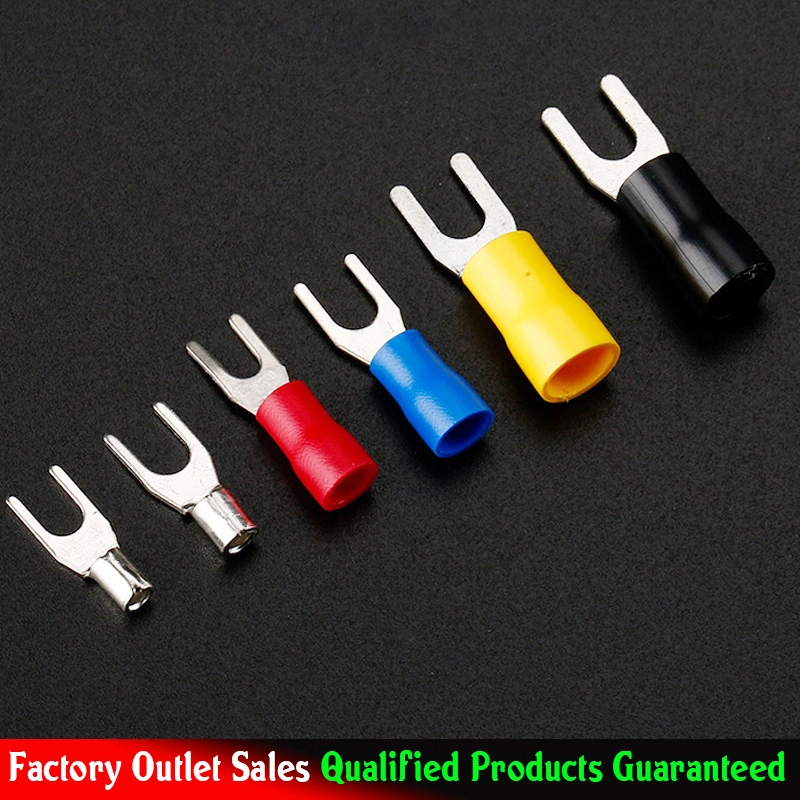 Sv1.25-5.5 Fork Type Battery Cable Terminal Connector Insulated Spade Terminal Lugs Battery Terminal Connectors