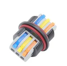 Aohua Assembly L Type 2 Way Crimp Spring Terminal Block Connector Screwless No Cable Waterproof Connector M21 2pin IP67 IP68 Power Connector for Outdoor