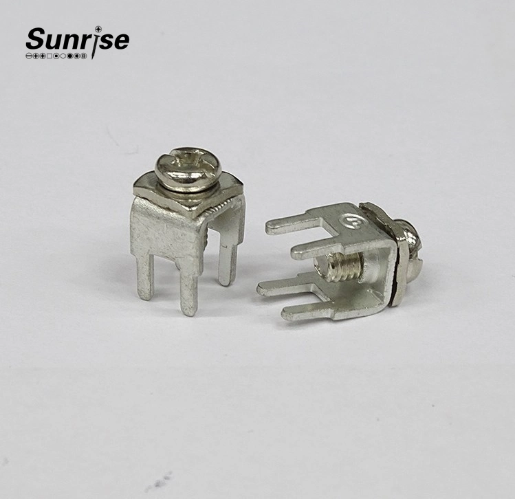 China Factory Popular Socket Parts PCB Brass Terminal Screw with Terminal Cage Wiring Brass Earth Terminal Connector Terminal Box with Screw