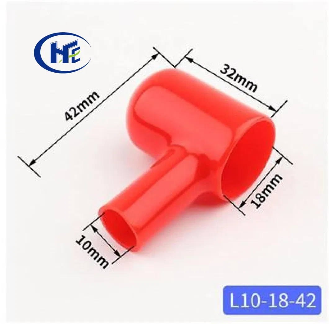 8mm2 to 25mm2 Red/Black PVC Plastic Rubber Cable Terminal Cover for Vehicle Motor Car Automobile Battery Wire L10-18-42