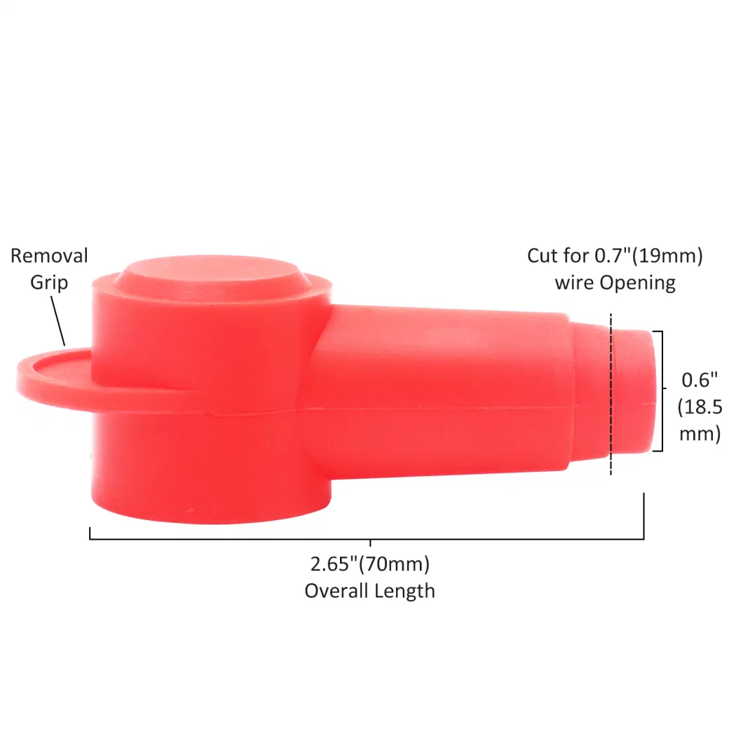 Edge Stc20-6r 6 Pack Silicone Terminal Covers for Alternator Battery Stud and Power Junction Blocks, Fits 2/0AWG to 3/0AWG Wire, 6PCS Red