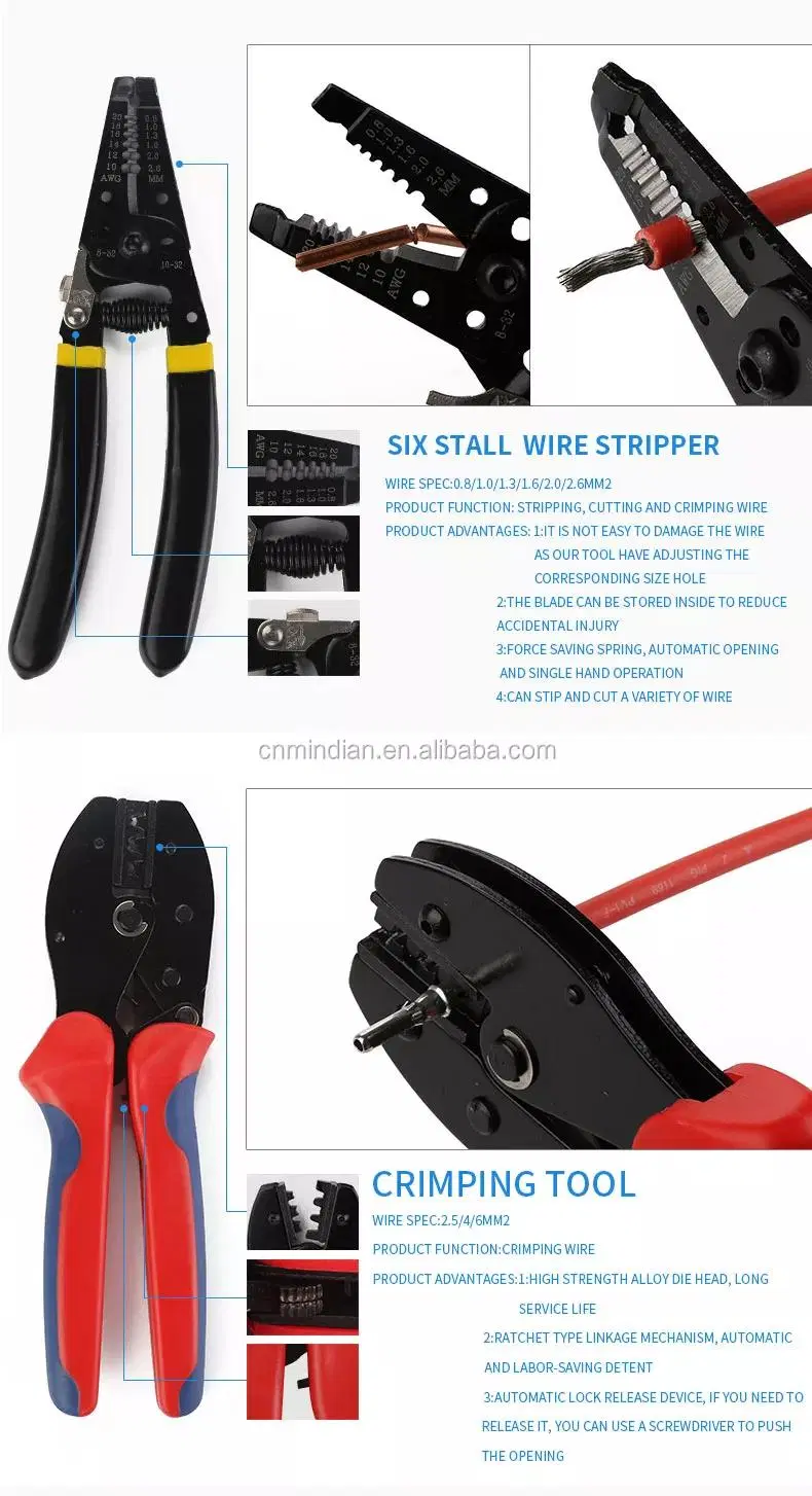 Solar Crimping Pliers Tools Kit for Cable Electrical Connectors Solar Panel PV Cable Male Female Connectors Terminal Sets