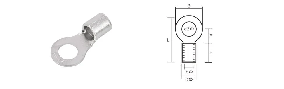 Single Wire Ring Insualted Terminals Non Insulation Wire Terminal