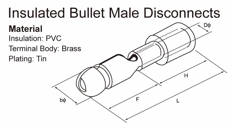 Insulated Bullet Male Connector (MPD)